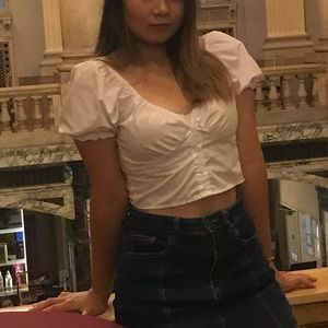 White Milkmaid cropped top